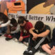 Photo of students taking a moment of silence