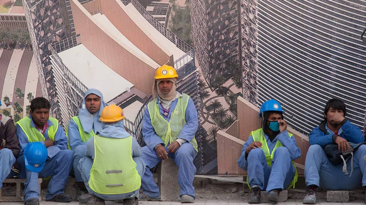 Photo of immigrant workers in Qatar