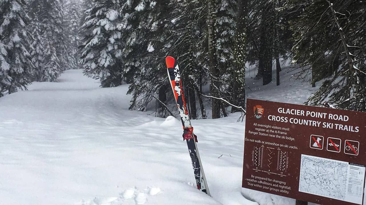 Photo of Yosemite covered in snow
