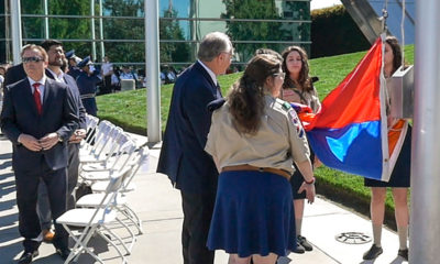 Flag raising ceremony at Fresno City Hall to commemorate Armenian Genocide