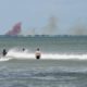 Photo of a cloud of smoke over the Cape Canaveral Air Force Station, seen from Cocoa Beach, Fla.