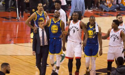 Photo of Kevin Durant walking off the court