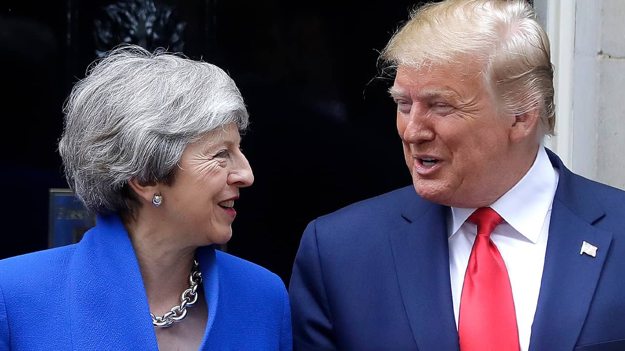 Photo of President Donald Trump and British Prime Minister Theresa May