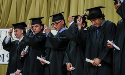 Photo of high school students graduating