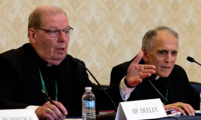 Photo of Robert Deeley, Bishop of the Diocese of Portland and Cardinal Daniel DiNardo of the Archdiocese of Galveston-Houston