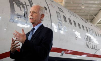 Photo of Chelsey "Sully" Sullenberger talking to the media