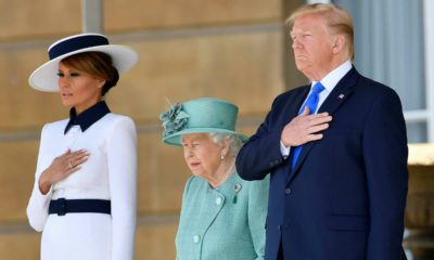 Photo of President Donald Trump, First Lady Melania Trump, and Queen Elizabeth II