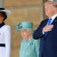 Photo of President Donald Trump, First Lady Melania Trump, and Queen Elizabeth II