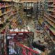 Photo of grocery store merchandise knocked off shelves following Fourth of July earthquake in California