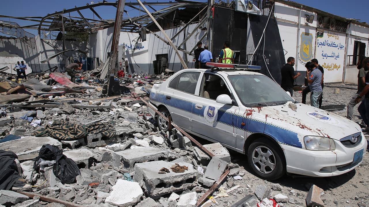 Photo of debris covering the ground in Tajoura