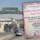 Composite of downtown Modesto and Straight Pride rally flyer