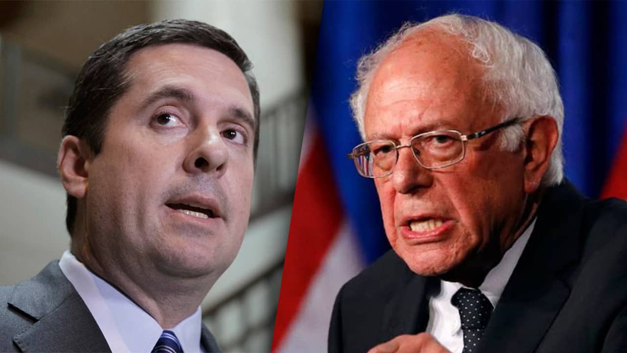 Composite of Devin Nunes and Bernie Sanders