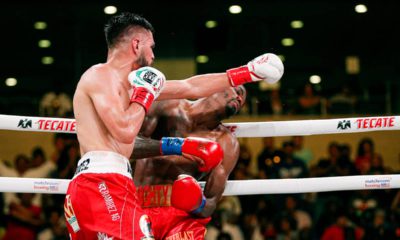 Photo of Jose Ramirez's bout-deciding left hook against Maurice Hooker