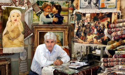 Photo of a carpet merchant in Iran