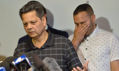Photo of Kevin French and Russell French at a news conference