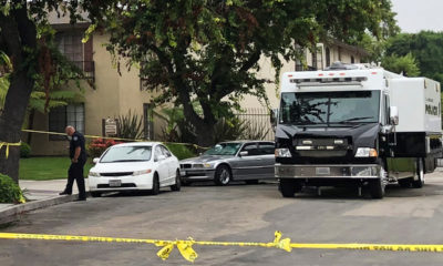 Photo of police working at the crime scene in Garden Grove, Ca.