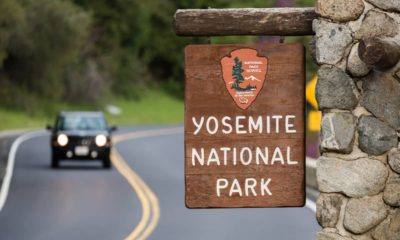 Photo of someone driving through Yosemite