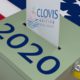 Composite of Clovis Unified logo and a 2020 ballot box