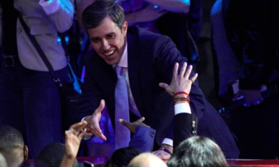 Photo of Beto O'Rourke greeting supporters