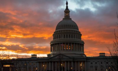 Photo of the Capitol at sunset in Washington