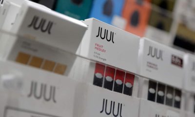 Photo of Juul products displayed at a smoke shop