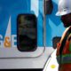 Photo of PG&E worker and PG&E truck