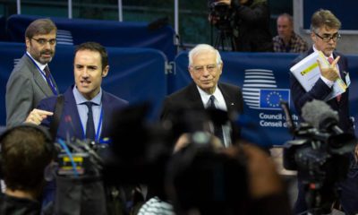 Photo of incoming European Union foreign policy chief Josep Borrell speaking with media