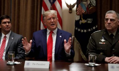 Photo of President Donald Trump, Defense Secretary Mark Esper, and Charimen of the Joint Chiefs of Staff Gen. Mark Milley