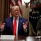 Photo of President Donald Trump, Defense Secretary Mark Esper, and Charimen of the Joint Chiefs of Staff Gen. Mark Milley