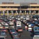 Photo of cars lining up at border checkpoint