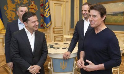 Photo of Ukrainian President Volodymyr Zelenskiy and American actor, film director and producer Tom Cruise