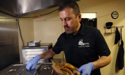 Photo of Jose Gamiz preparing vegan tacos