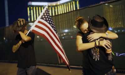 Photo of people on the first anniversary of the Las Vegas shooting