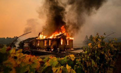 Photo of a burning house