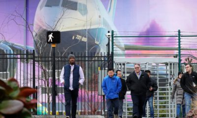 Photo of Boeing workers exiting the plant