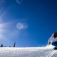 Photo of a skier coming down the slopes at China Peak