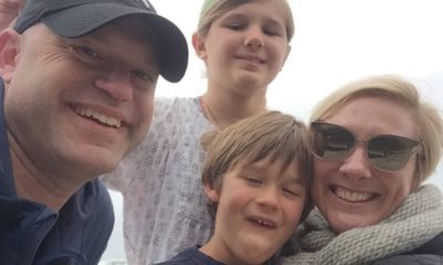Photo of Laura Holmes Haddad’s husband, Munir, daughter Penelope, and son Roman