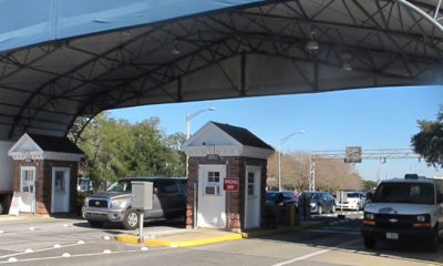 Photo of the entrance to the Naval Air Base Station in Pensacola, Fla.