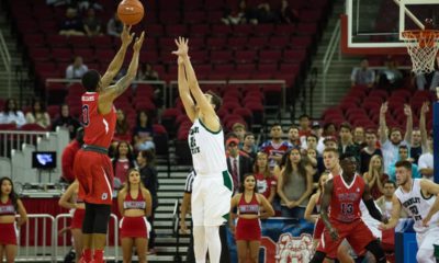 Photo of Fresno State's New Williams launching a 3-point shot