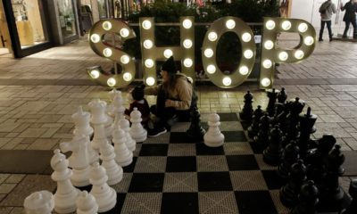 Photo of a mall decorated for Christmas