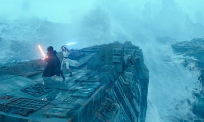 Photo of Adam Driver as Kylo Ren, left, and Daisy Ridley as Rey