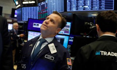 Photo of a trader on the floor of the New York Stock Exchange