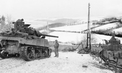 Photo of tanks in Belgium in 1945