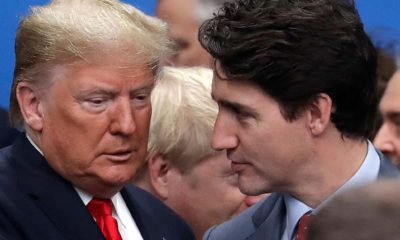 Photo of President Donald Trump, left, and Canadian Prime Minister Justin Trudeau