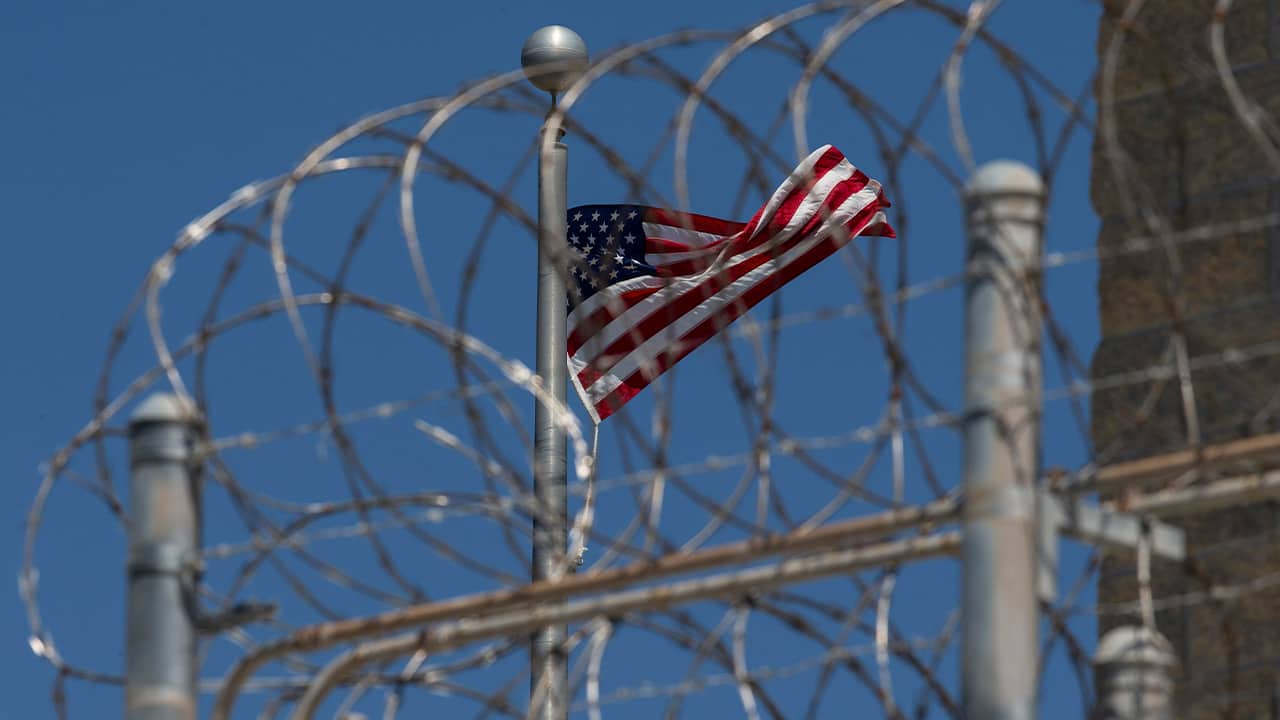 Photo of an American flag at Guantanamo Bay, Cuba