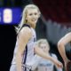 Game action of Fresno State forward Maddi Utti