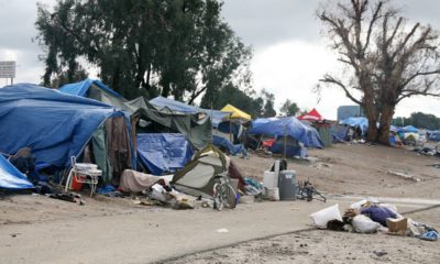 Photo of a homeless camp along the LA River