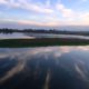 Photo of Mendota Pool, which holds 3,000 acre-feet of water in western Fresno County