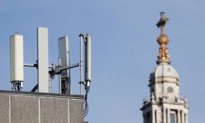 Photo of mobile network phone masts in front of St Paul's Cathedral in the City of London