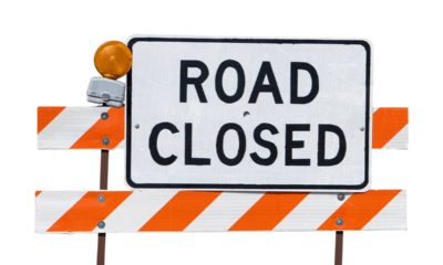 Photo of a road closed sign